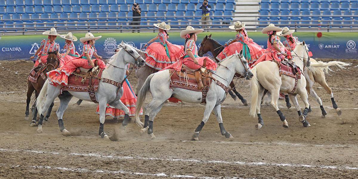 Cuatro escaramuzas coahuilenses se instalaron en las finales de las categorías Dientes de Leche, Infantil B e Infantil A. FOTO: CORTESÍA FEDERACIÓN MEXICANA DE CHARRERÍA