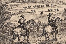 La ley conocida como La Mesta consistía en la obligación de realizar una vez al año un rodeo para buscar animales extraviados y regresarlos a sus propietarios.