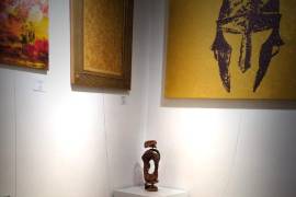 El Vaquero coahuilense se exhibió en la Galleria IL Leone de Roma, Italia.