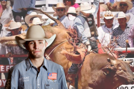 JC Mortensen llega desde Arizona, Estados Unidos, para buscar la hebilla de campeón y el premio de la bolsa acumulada.