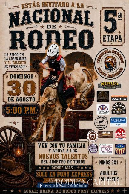 $!Invitan a Campeonato Nacional de Rodeo en Arena Pony Express