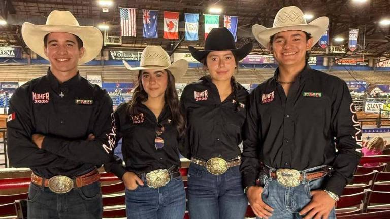 Pablo Múzquiz (Coahuila), Victoria Pineda (Tamaulipas), Sandy Villarreal (Nuevo León) e Israel Pérez (Coahuila) se encuentran en la competencia National Junior High Finals Rodeo, en Oklahoma.