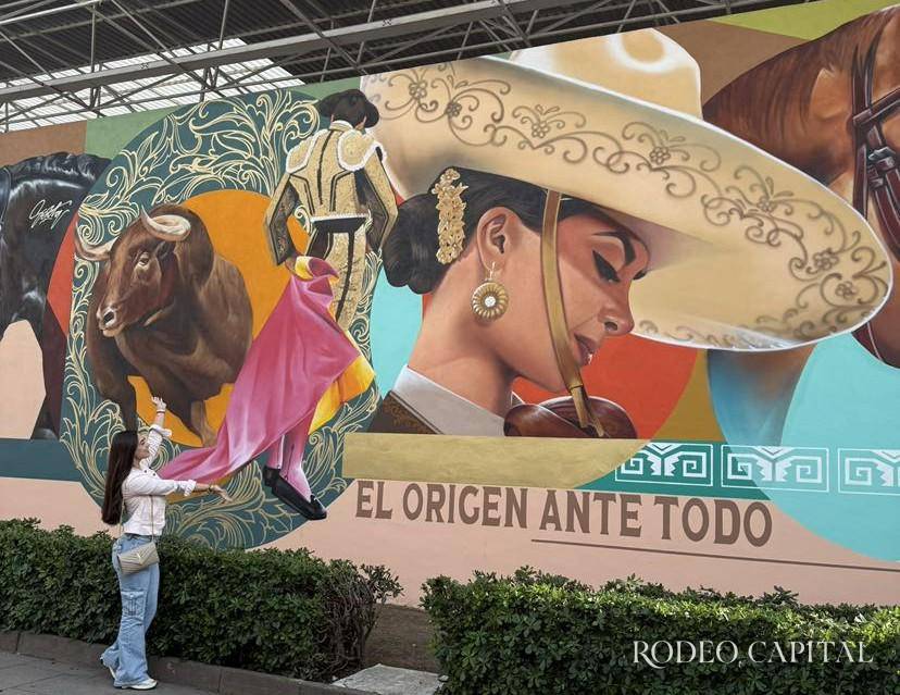 $!En la Feria Internacional del Caballo, en Texcoco, se pintó un mural con la imagen de Estefanía.